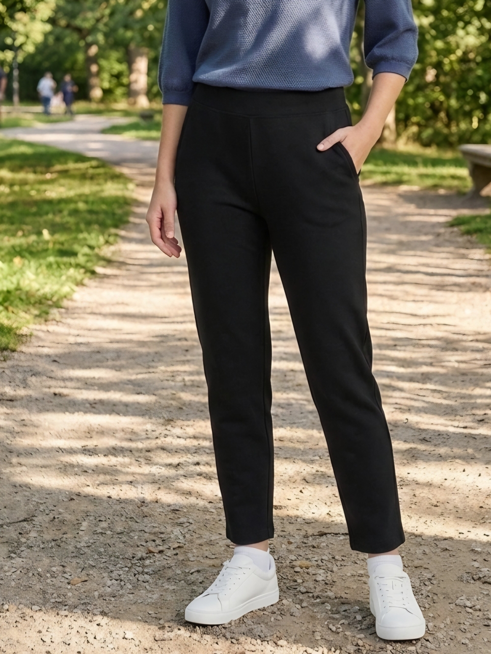 Lands' End Black Pull-On Joggers